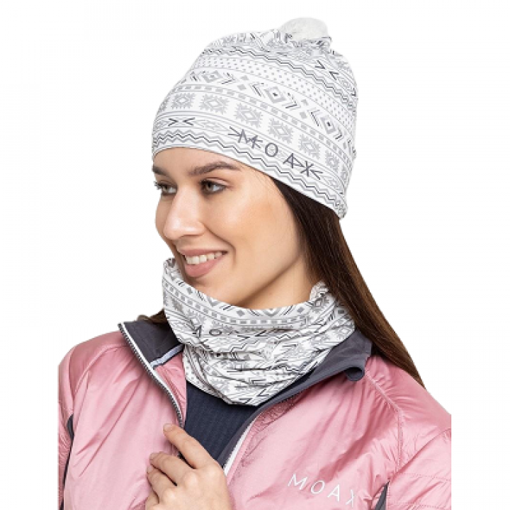 Шапка Moax Tauri Stretch белый принт OS