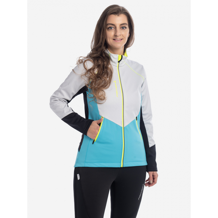 Костюм разминочный детский FISCHER Softshell Warm (бирюз-сер)