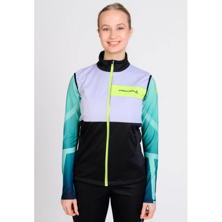 Жилет жен. FISCHER Softshell (черн/сер.)