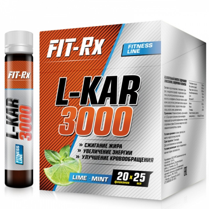 Энергетический напиток FIT-Rx L-KAR 3000 (лайм/мята) 25мл