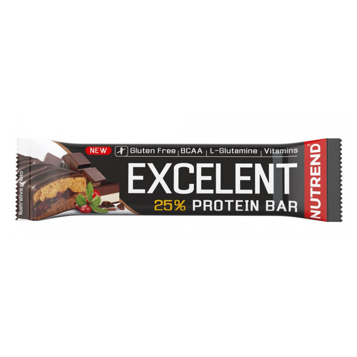 Батончик NUTREND Excelent Protein Bar шоколадн.нуга/клюква 85гр